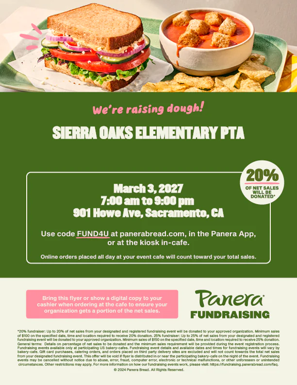Panera Dine Out Day Flyer March 3, 2027