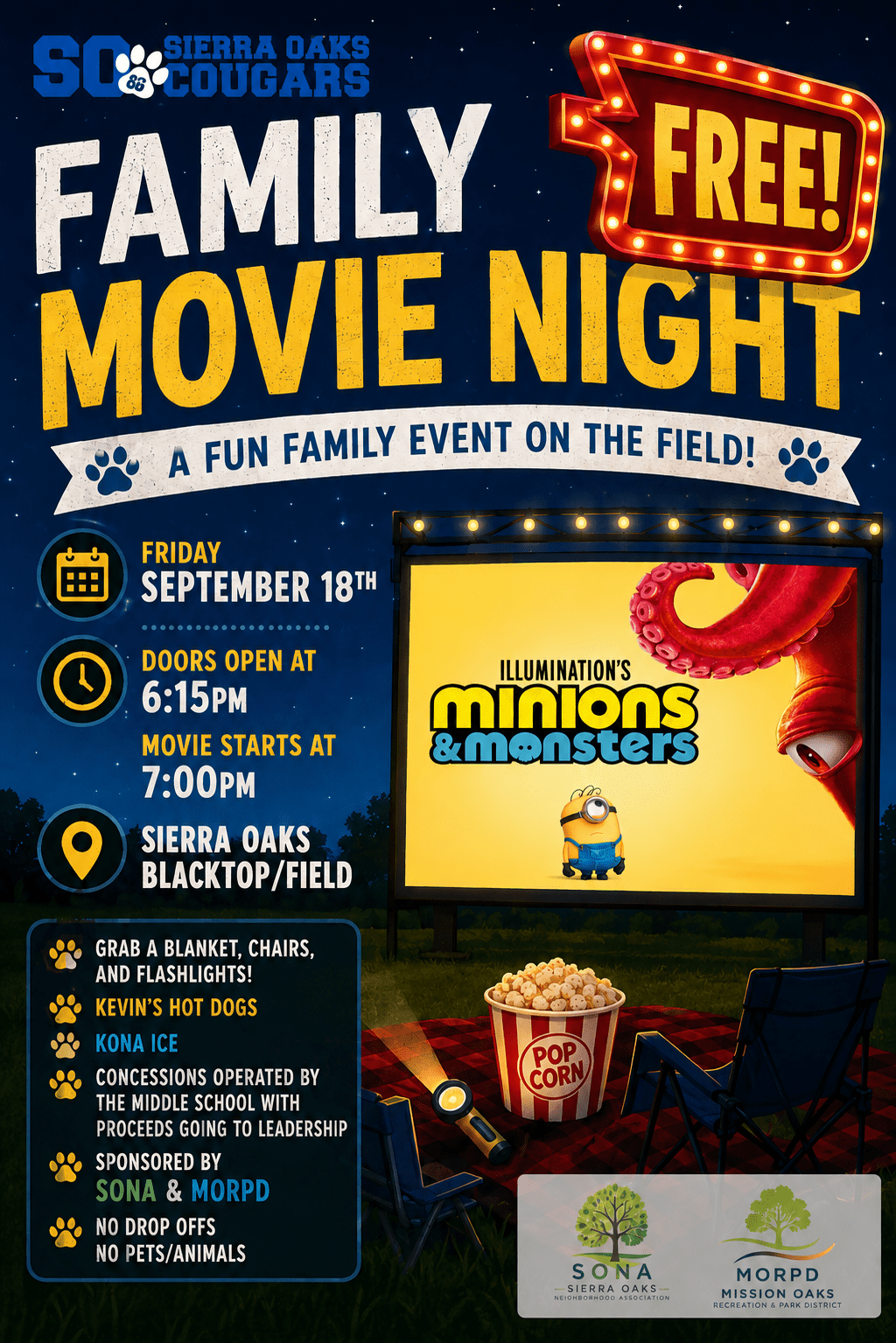 Sierra Oaks Movie Night September 18 2026